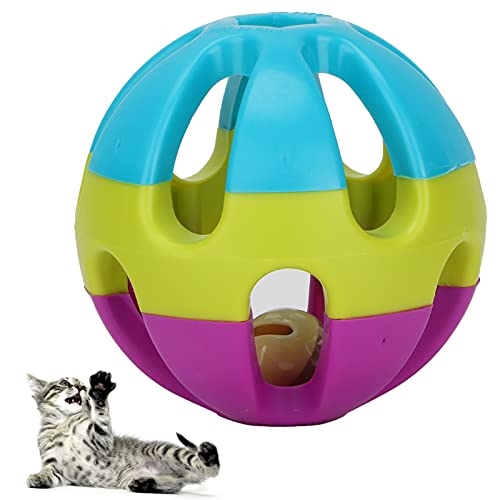 Haofy Plastikball, Katzenspielzeug, Gitterbälle mit Glocke, Jingle-Kätzchenspielzeug, Buntes Spielzeug Zur Unterhaltung von Katzen und Kätzchen Im Innenbereich, Haustierspielzeug, von Haofy