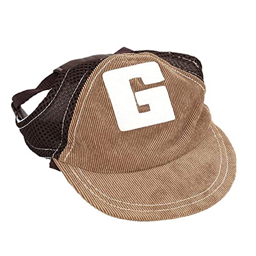 Hunde Baseball Mütze Buchstabe G Verstellbarer Hund Outdoor Sport Sonnenschutz Baseball Hat Hut Visor Sunbonnet Outfit für Welpen Kleine Hunde von Haofy