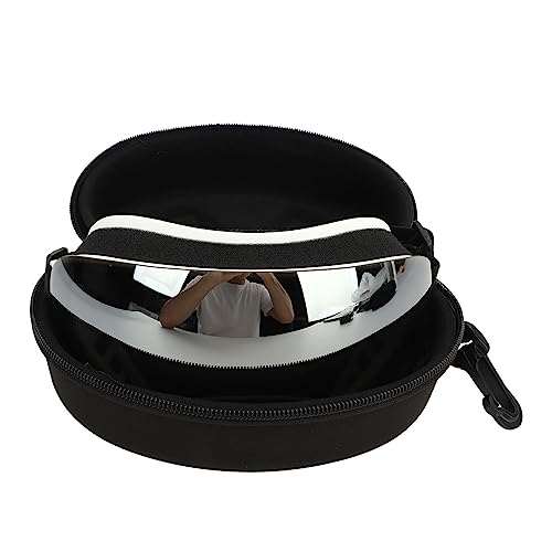 Hundesonnenbrille, UV-Schutz, Verstellbare Magnetische Gläser, Winddichte TPU-Hundebrille mit Weißem Rahmen für Haustierbedarf für Mittelgroße und Große Hunde (Silberne Gläser) von Haofy