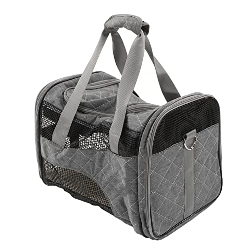 Hundetrage-Reisetasche, Multi-Grid-Design, Extra Großes Fenster, Zusammenklappbar, Stilvoll, für Hunde Im Freien (Gray) von Haofy