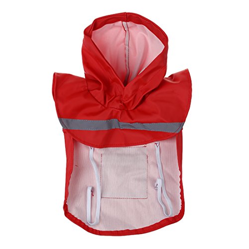 Haopeuk New Dog Raincoat Pet Jacke Hundebekleidung wasserdichte Outdoor-Hundemantel Bekleidung für Kleine Hunde Ropa (Rot) M von Haopeuk