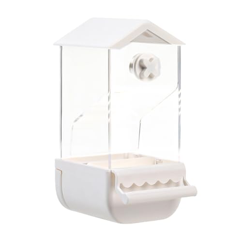 Automatische Vogelfütterung No Mess Parrot Feeder Käfig Zubehör mit Pull-out Bottom Drawer Box Clear Pet Feeder Drinker für Käfig für die meisten Vögel Papagei Kanarienvogel Kakadu Hexi von Hapihom