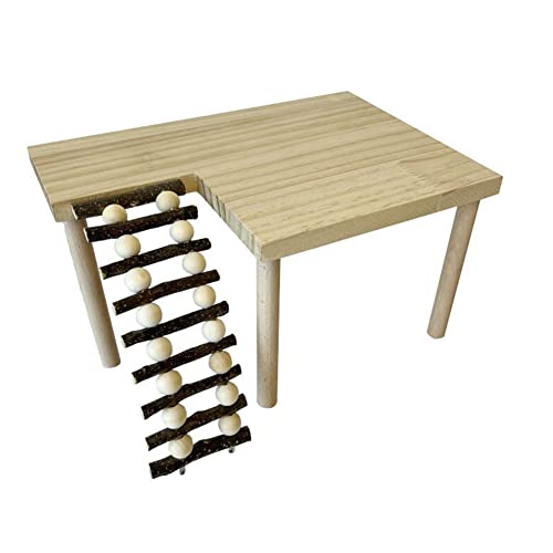 Hamster Plattform, Klettergerüst Aus Holz, Hamster Kletterplattform, Kleiner Haustierspielplatz Mit Baumzweig Zaun, Kauspielzeug Kletterzubehör Für Rennmaus, Eichhörnchen, Ratte, Goldbär - B Hamster Plattform, Klettergerüst Aus Holz, Hamster Kletterplattform, Kleiner Haustierspielplatz Mit Baumzweig Zaun, Kauspielzeug Kletterzubehör Für Rennmaus, Eichhörnchen, Ratte, Goldbär - B von Hapihom