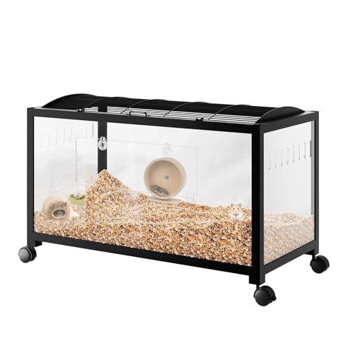 Hamsterkäfig, Metall Rattenkäfig, 360°-Sicht Kleintierkäfig Groß, 97L x 47W x 51H cm Hamstervilla aus Acrylglas, Ausreichende Belüftung transparenter Hamsterlebensraum für Ratten, Meerschweinchen - Sc Hamsterkäfig, Metall Rattenkäfig, 360°-Sicht Kleintierkäfig Groß, 97L x 47W x 51H cm Hamstervilla aus Acrylglas, Ausreichende Belüftung transparenter Hamsterlebensraum für Ratten, Meerschweinchen - Sc von Hapihom