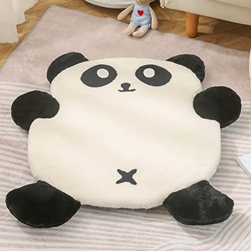 Hapihom Hundebox Pad Bett Matte Cartoon Panda Form Weich Bequem Atmungsaktiv Plüsch Haustier Schlafmatte Haustier Zubehör für Hunde und Katzen 66 x 58,4 cm Schwarz von Hapihom