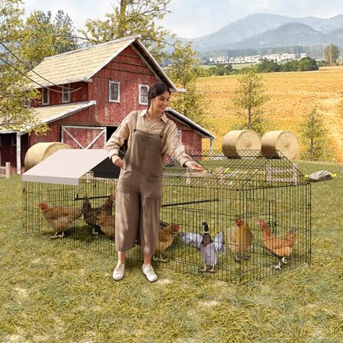 Hühnerstall aus Metall, 3,3x1x1m Großer Freilaufgehege mit Sicherheitsschloss & Wasserdichtes Dachabdeckung, Freigehege mit 4 Türen & 1 Fenster, Hühnerhaus Outdoor für Vogelkäfig & Weitere Kleintiere Hühnerstall aus Metall, 3,3x1x1m Großer Freilaufgehege mit Sicherheitsschloss & Wasserdichtes Dachabdeckung, Freigehege mit 4 Türen & 1 Fenster, Hühnerhaus Outdoor für Vogelkäfig & Weitere Kleintiere von Hapihom