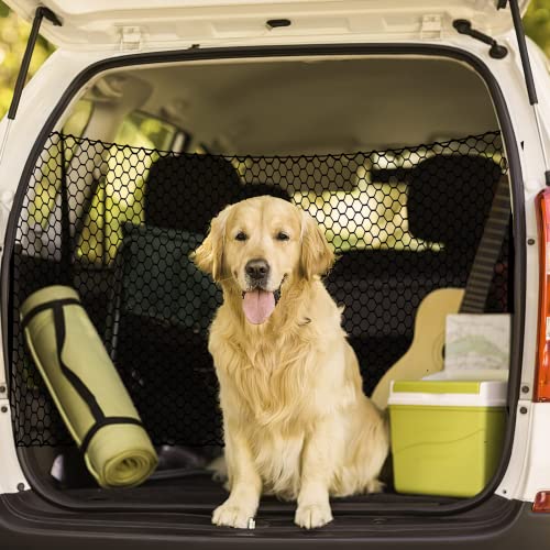 Hunde Absperrnetz, 130 x 90cm große Haustier Barrier, Hundegitter Auto Kofferraum Sicherheitsnetz, universelle Passform für Hund Katze, Haustier-Trenngitter für LKW Laderaum, SUVs, Van, Fahrzeuge Hunde Absperrnetz, 130 x 90cm große Haustier Barrier, Hundegitter Auto Kofferraum Sicherheitsnetz, universelle Passform für Hund Katze, Haustier-Trenngitter für LKW Laderaum, SUVs, Van, Fahrzeuge von Hapihom