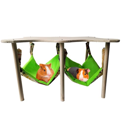 Hapihom Meerschweinchen Hängematte, Hängemattengestell mit 2 Hängematte, für Meerschweinchen, Degu, Kleintiere, 30 x 30 x 24 cm Große Hängematte Bettplattform Hapihom Meerschweinchen Hängematte, Hängemattengestell mit 2 Hängematte, für Meerschweinchen, Degu, Kleintiere, 30 x 30 x 24 cm Große Hängematte Bettplattform von Hapihom