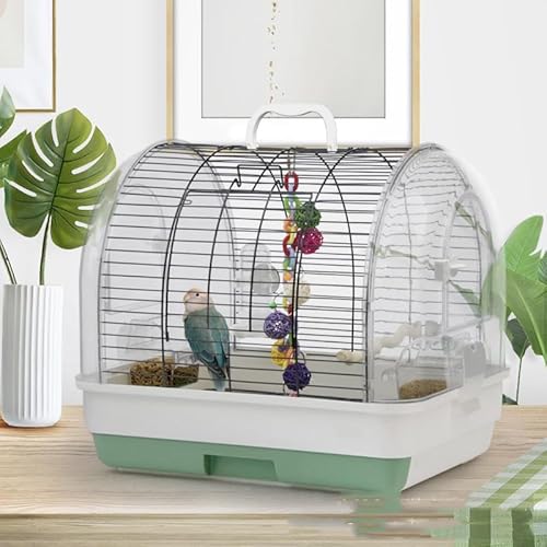 Tragbar Vogelkäfig Vogelvoliere, Vogelkäfig Reisevogelkäfig mit Handgriff, Metall + Kunststoff Voliere für den Innenbereich, Papageienkäfig mit Freisitz, 2 Futternäpfen & Reinigungsschale 42x32x37cm Tragbar Vogelkäfig Vogelvoliere, Vogelkäfig Reisevogelkäfig mit Handgriff, Metall + Kunststoff Voliere für den Innenbereich, Papageienkäfig mit Freisitz, 2 Futternäpfen & Reinigungsschale 42x32x37cm von Hapihom