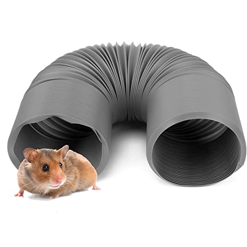 Ausziehbar Hamster Rohr, Kunststoff Tier Tunnel, 10x100cm Klein Haustierkäfig Spieltunnel für Meerschweinchen, Murmeltier, Igel, Chinchillas, Ratten, Frettchen, Degus und Zwergkaninchen(Grau) von Hapivida