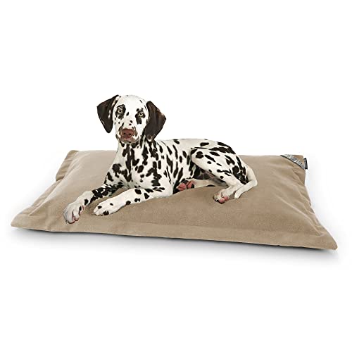 Happers Hundebett oder Katzenbett. Aquaclean Gewebe Abnehmbarer Bezug in Beige und Größe M von Happers