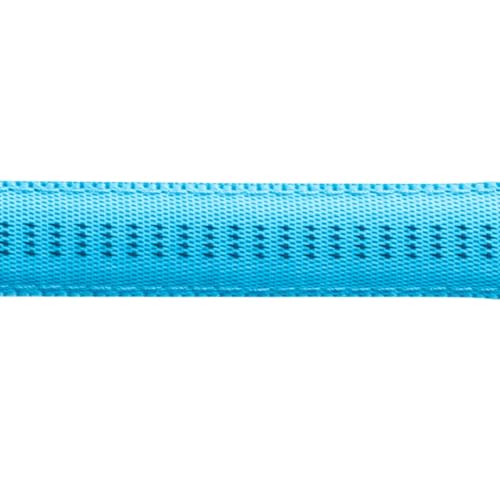 Happet JN43 Hundeleine und Halsband, weich, 2 cm, Größe L (33 bis 53 cm) x L 120 cm, Nylon, Türkis/Schwarz von Happet