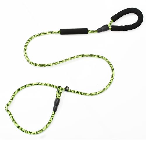 Happilax Retriever Leash mit Zugstopp Verbesserte Zugstopp-Lasche, Textilmaterial, Komfortabler Griff, Längenverstellbar, Strapazierfähiges Nylon, 180x1x1 cm - Grün von Happilax