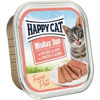 HAPPY CAT Adult Minkas Duo Geflügel & Lachs Paté 16x100 g von Happy Cat