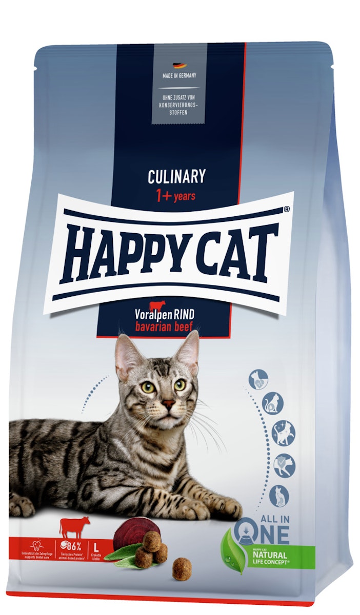 HAPPY CAT Supreme Culinary Voralpen-Rind Katzentrockenfutter 10 Kilogramm