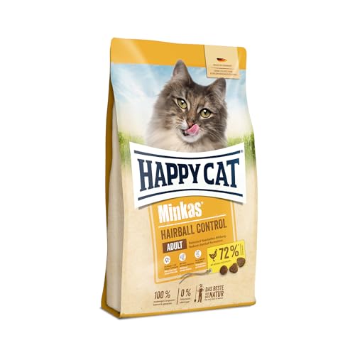 Happy Cat 70411 – Happy Cat Minkas Hairball Control Geflügel – Trockenfutter für ausgewachsene Katzen – 10 kg Inhalt von Happy Cat