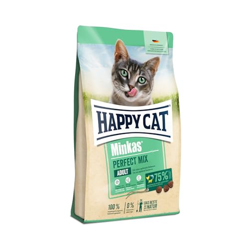 Happy Cat 70415 – Happy Cat Minkas Perfect Mix Geflügel, Fisch & Lamm – Trockenfutter für Katzen – 4 kg Inhalt von Happy Cat