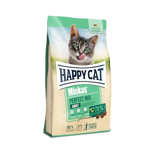Happy Cat 70416 – Happy Cat Minkas Perfect Mix Geflügel, Fisch & Lamm – Trockenfutter für Katzen – 10 kg Inhalt von Happy Cat