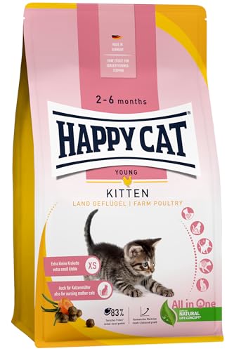 Happy Cat 70534 - Young Kitten Land Geflügel - Katzen-Trockenfutter für Katzen-Babys ab der 5. Lebenswoche - 300 g Inhalt von Happy Cat