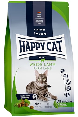 Happy Cat 70548 - Culinary Adult Weide Lamm - Katzen-Trockenfutter für ausgewachsene Katzen und Kater - 1,3 kg Inhalt von Happy Cat