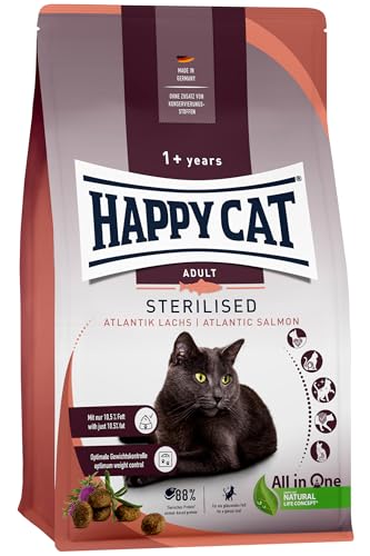 Happy Cat 70580 - Sterilised Adult Atlantik Lachs - Trockenfutter für sterilisierte Katzen und Kater - 4 kg Inhalt von Happy Cat