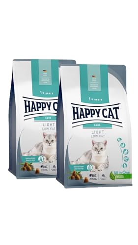 Happy Cat - Care Adult Light M-Serie - Low fett Trockenfutter für Katzen & Kater - weniger Fett - 2x10 kg - Doppelpack von Happy Cat