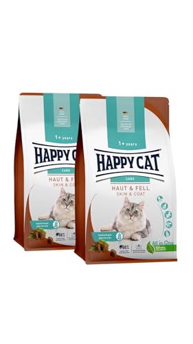 Happy Cat - Care Haut & Fell M - Trockenfutter für hautsensible Katzen & Kater 2x4 kg von Happy Cat