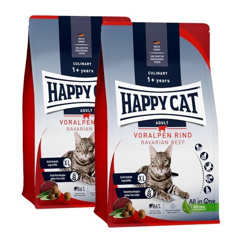 Happy Cat Culinary Adult Voralpen Rind M - Katzen-Trockenfutter für ausgewachsene Katzen und Kater - 2X 10 kg von Happy Cat