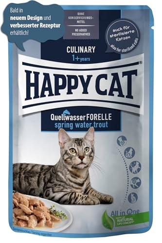 Happy Cat - Culinary Meat in Sauce Quellwasser Forelle Pouch - Nassfutter für ausgewachsene Katzen & Kater - 24 x 85g von Happy Cat