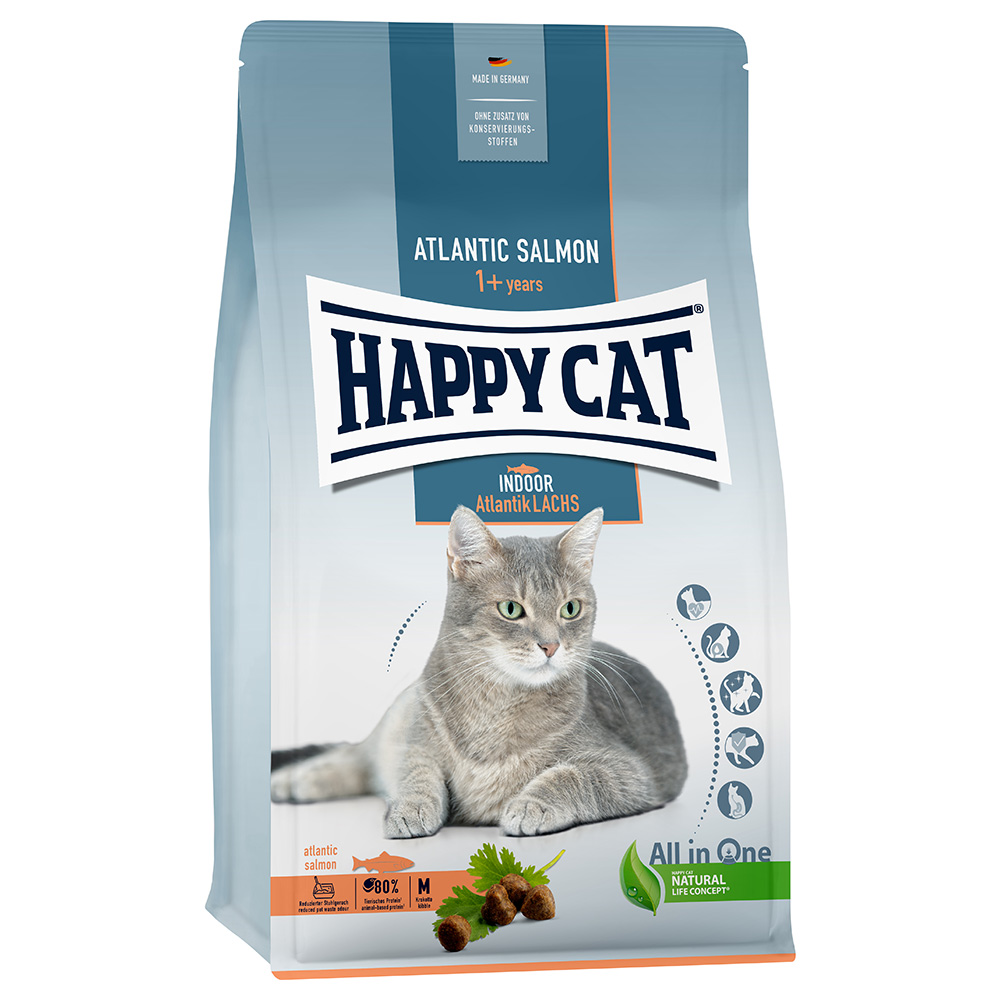 Happy Cat Indoor Atlantik-Lachs - Sparpaket: 2 x 4 kg von Happy Cat