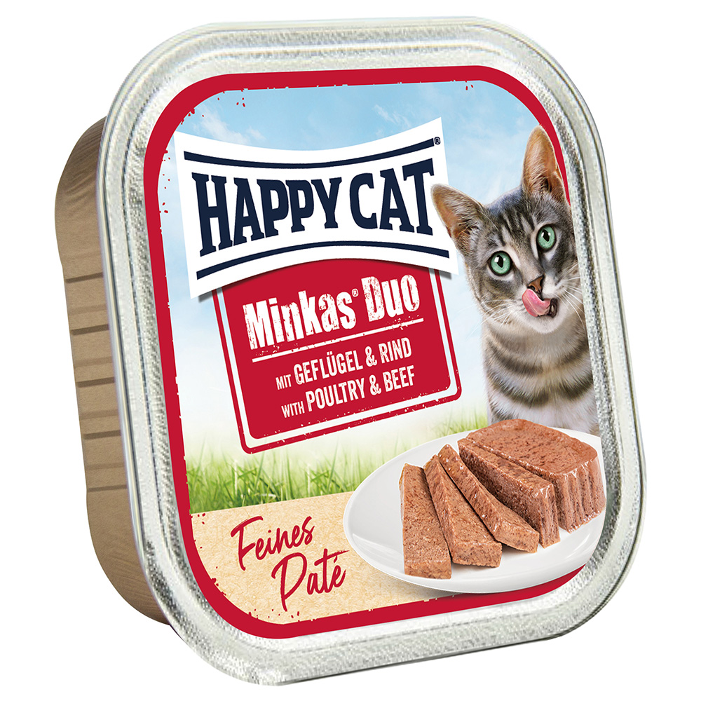 Happy Cat Minkas Duo Feines Paté - Geflügel & Rind 16 x 100 g von Happy Cat