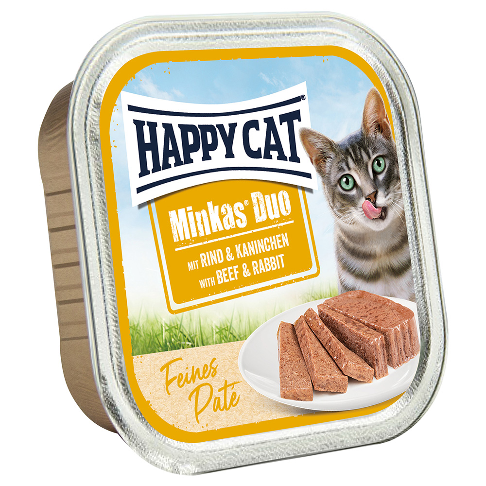 Happy Cat Minkas Duo Feines Paté - Rind & Kaninchen 16 x 100 g von Happy Cat