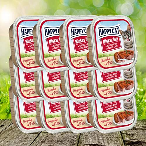 Happy Cat Minkas Duo Menu - Geflügel & Rind 12 x 100 g von Happy Cat