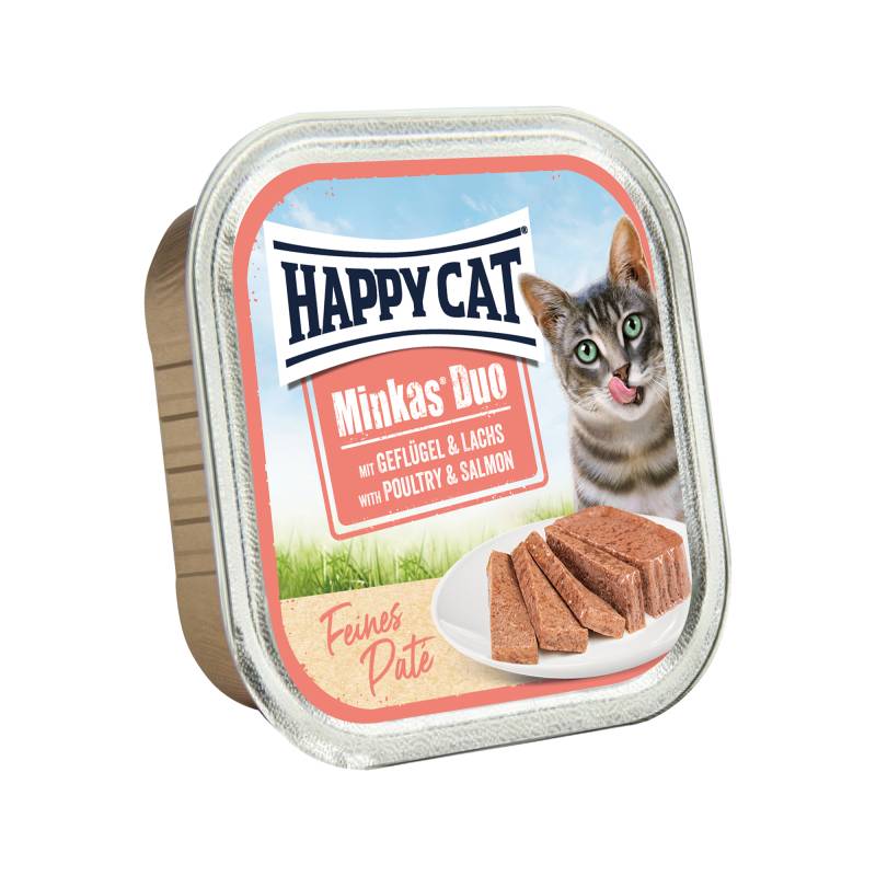 Happy Cat Minkas Duo Paté - Geflügel und Lachs - 16 x 100 g von Happy Cat