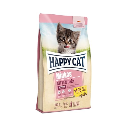 Happy Cat 70406 – Happy Cat Minkas Kitten Care Geflügel – Trockenfutter für Katzenwelpen 5 Wochen bis 6 Monate – 10 kg Inhalt von Happy Cat