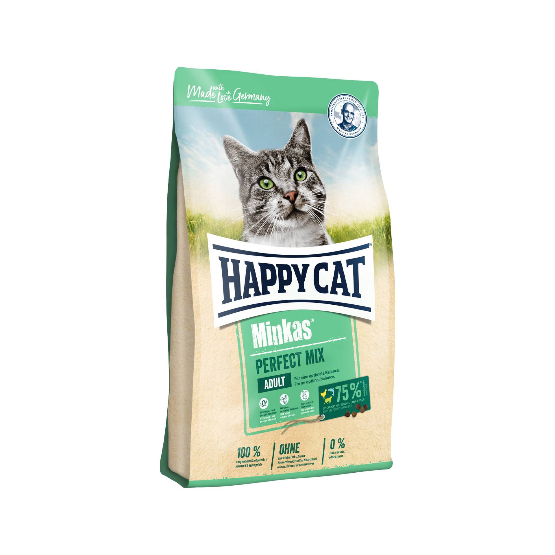 Happy Cat Minkas Perfect Mix Adult Katzenfutter - Geflügel, Lamm & Fisch - 10 kg von Happy Cat