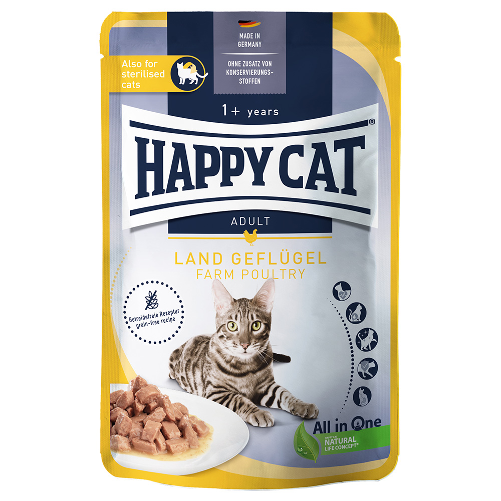 Happy Cat Pouch Meat in Sauce 12 x 85 g  - Land-Geflügel von Happy Cat