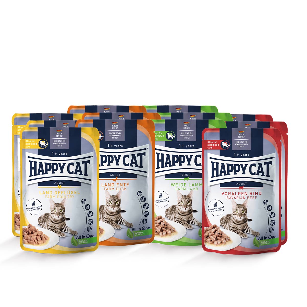 Happy Cat Pouches Mischtray 1 24x85g Happy Cat Pouches Mischtray 1 24x85g von Happy Cat