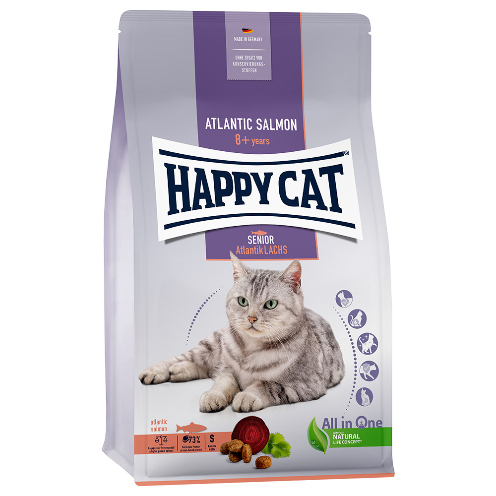 Happy Cat Senior Atlantik-Lachs - Sparpaket: 2 x 4 kg von Happy Cat