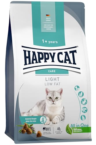 Happy Cat 70603 - Sensitive Adult Light - Trockenfutter mit Geflügel für übergewichtige Katzen und Kater - 1,3 kg Inhalt von Happy Cat