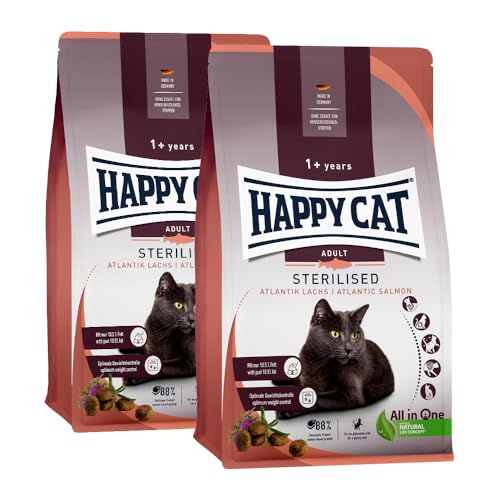 Happy Cat Sterilised Adult Atlantik Lachs M - Trockenfutter für sterilisierte Katzen und Kater - 2X 10 kg von Happy Cat