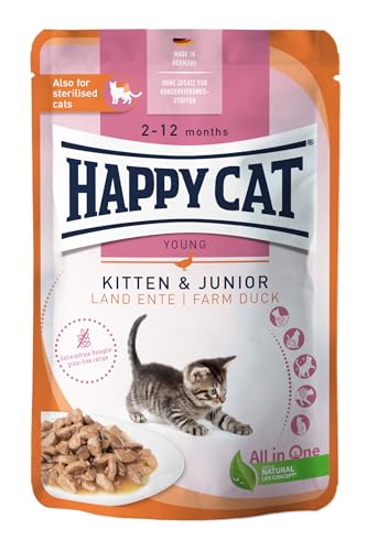 Happy Cat Young Meat in Sauce Kitten & Junior Land Ente Pouch 85 g von Happy Cat