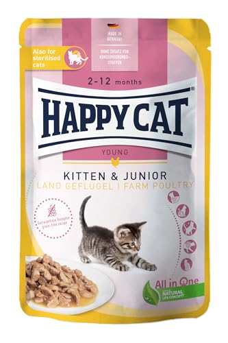 Happy Cat Young Meat in Sauce Kitten & Junior Land Geflügel Pouch 85 g von Happy Cat