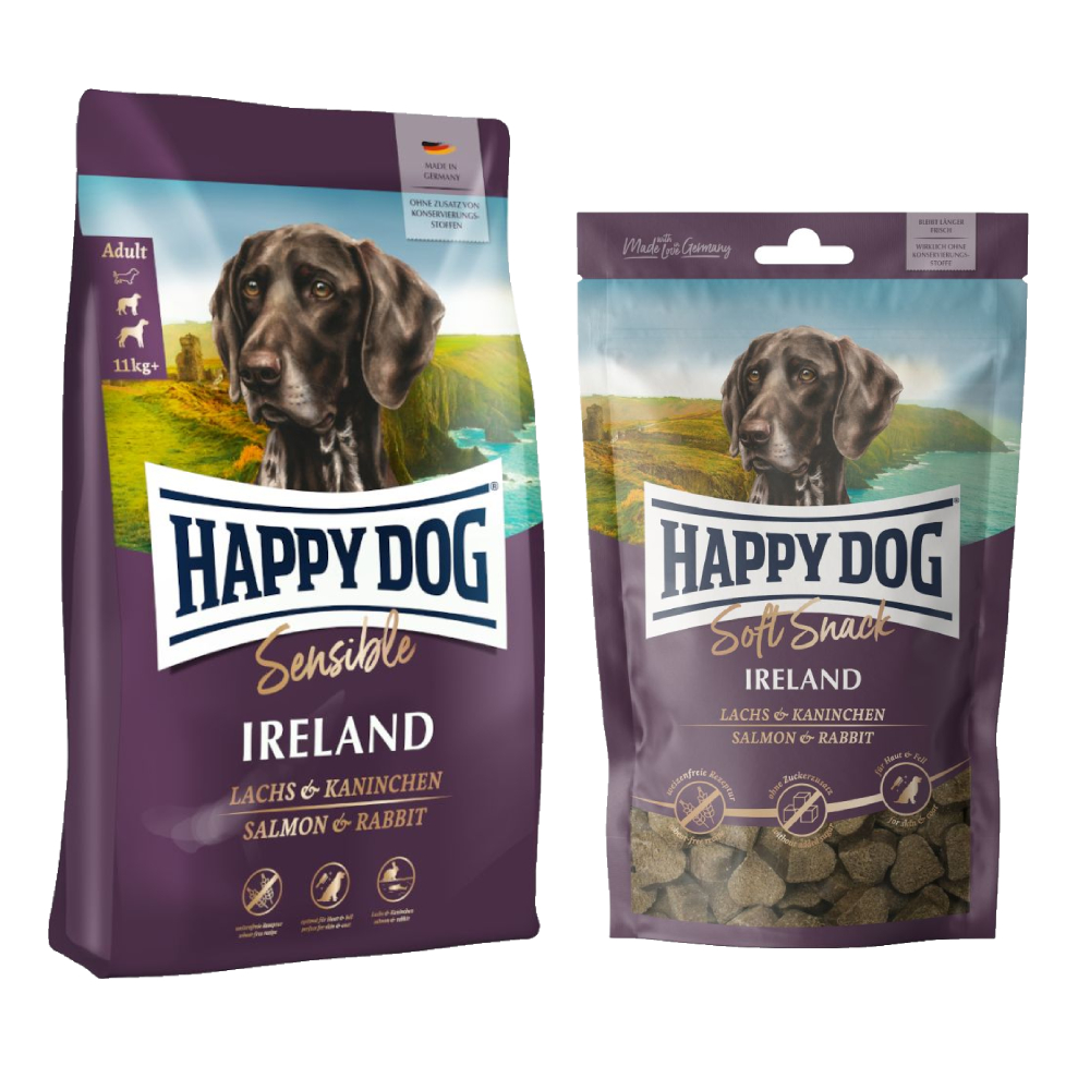 Happy Dog Kombi-Paket:  Supreme Sensible 10 / 12,5 kg + 5 x 100 g Soft Snack - Sensible  Ireland 12,5 kg + Ireland 5 x 100 g von Happy Dog