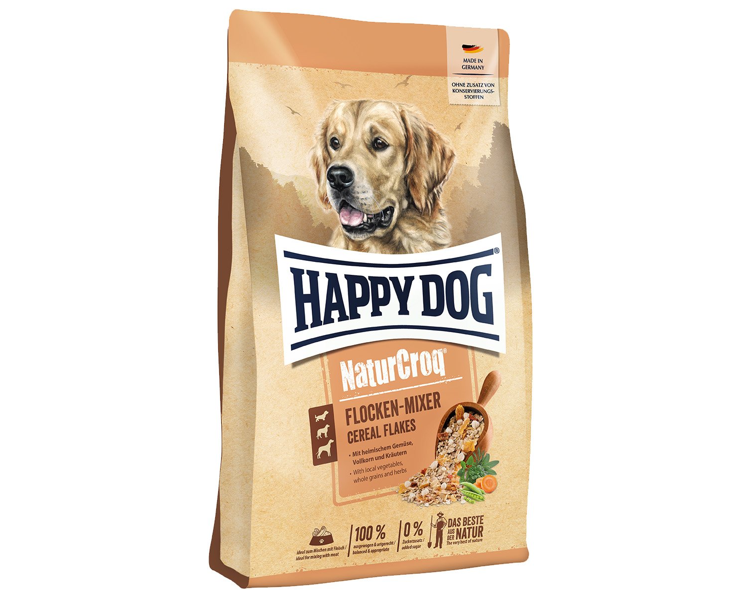 Hunde Gemüseflocken mit Mais & Hafer | TACKENBERG - 10000 g - Premiumqualität von Happy Dog von Happy Dog