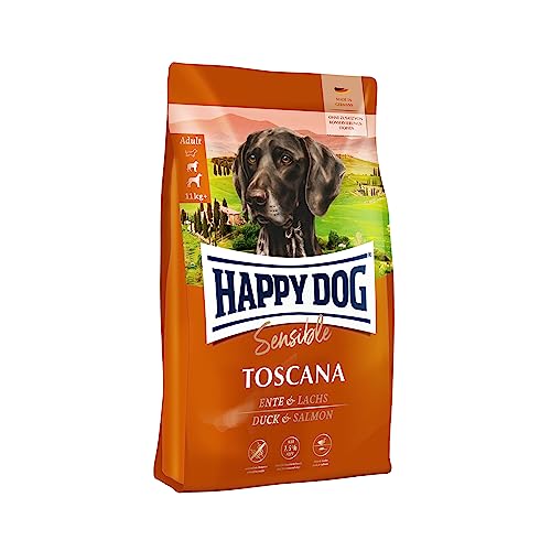 Happy Dog 03541 - Supreme Sensible Toscana Ente und Lachs - Hunde-Trockenfutter für ausgewachsene Hunde - 4 kg Inhalt von Happy Dog