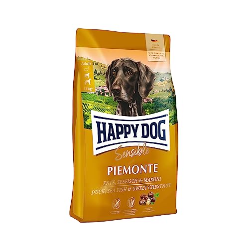 Happy Dog 60445 - Sensible Piemonte Ente Seefisch Maroni - Trockenfutter für ausgewachsene Hunde - 1 kg Inhalt von Happy Dog