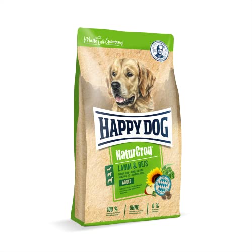 Happy Dog 60526 – NaturCroq Lamm & Reis – Trockenfutter mit heimischen Kräutern für ausgewachsene Hunde – 15 kg Inhalt von Happy Dog