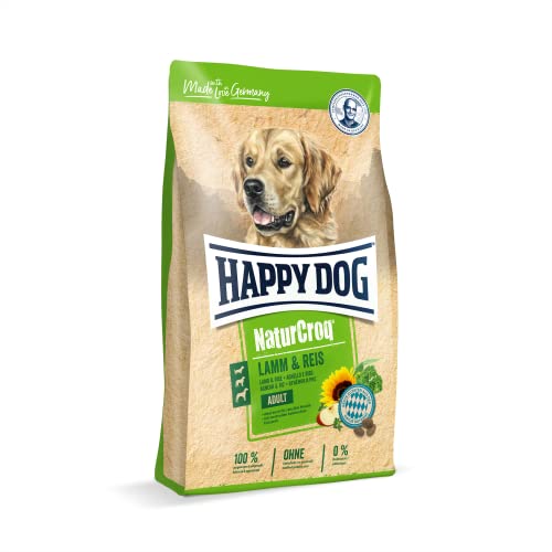 Happy Dog 60526 – NaturCroq Lamm & Reis – Trockenfutter mit heimischen Kräutern für ausgewachsene Hunde – 15 kg Inhalt von Happy Cat