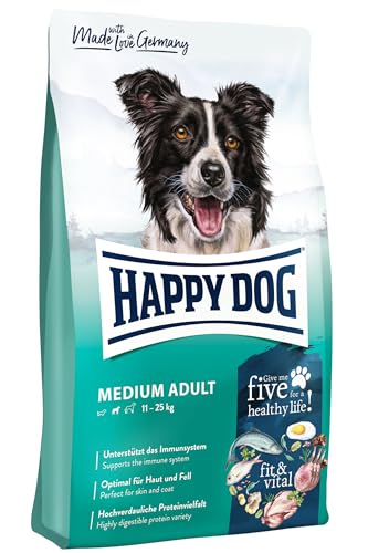 Happy Dog 60756M - fit & vital Medium Adult M - Hunde-Trockenfutter für mittelgroße Hunde - 12 kg Inhalt von Happy Dog